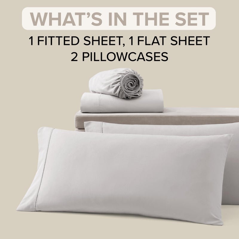UGG King Sheet Set 4-Piece Luxury Cooling Sheets Deep Pockets Premium Bedding with 2 Pillow Shams Hypoallergenic Machine Washable Soft Lightweight Bed Set for Bedroom, King, Stone Grey (Hedi) - Image 3